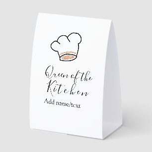 Plaque De Table Reine de la cuisine chef cuisinier ajouter nom cou