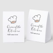 Plaque De Table Reine de la cuisine chef cuisinier ajouter nom cou (Recto/verso)