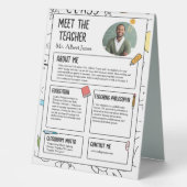 Plaque De Table Rencontrez l'enseignant Moderne Retour à l'école F (Recto)