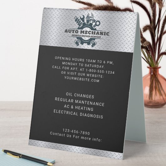 Plaque De Table Réparation mécanique automatique Service automobil (En SItu (Tableau))