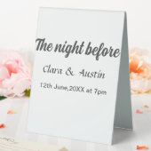 Plaque De Table Répétition dîner la nuit avant simple minimum m (In SItu (Mariage))