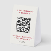 Plaque De Table Republican Party Campaign Personalized QR & Photo (Verso)