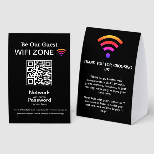 Plaque De Table Réseau Wifi Code QR Internet Scan pour se connec