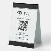 Plaque De Table Réseau Wifi et mot de passe QR Code personnalisé (Verso)