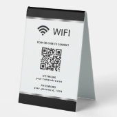 Plaque De Table Réseau Wifi et mot de passe QR Code personnalisé (Recto)