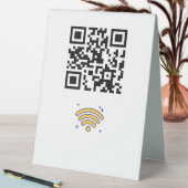 Plaque De Table Réseau Wifi personnalisé QR Code moderne (En SItu (Tableau))