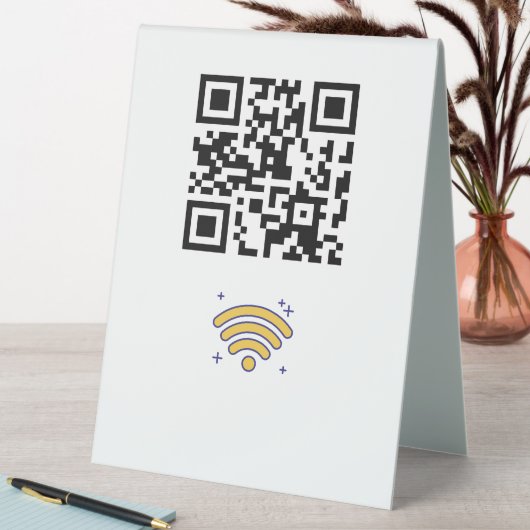 Plaque De Table Réseau Wifi personnalisé QR Code moderne (En SItu (Tableau))