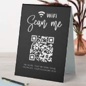 Plaque De Table Réseau Wifi QR Code Black Modern Business (En SItu (Tableau))