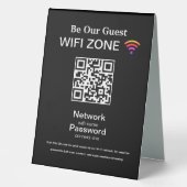 Plaque De Table Réseau Wifi | QR Code Internet Scan pour se connec (Recto)