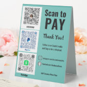 Plaque De Table Réseaux sociaux Payez ici QR Venmo PayPal (In SItu (Mariage))