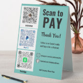 Plaque De Table Réseaux sociaux Payez ici QR Venmo PayPal (En SItu (Tableau))