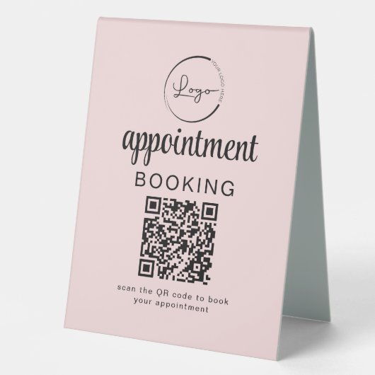 Plaque De Table Réservation de rendez-vous QR Code Entreprise (Recto)