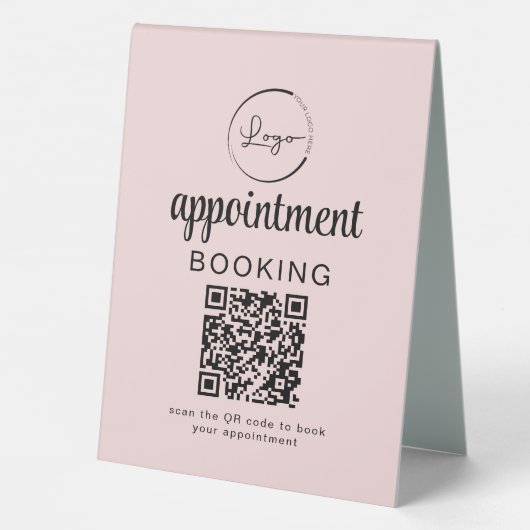 Plaque De Table Réservation de rendez-vous QR Code Entreprise (Verso)