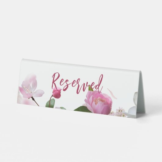 Plaque De Table Réservation Mariage Fleur Multi Réservé (Verso)