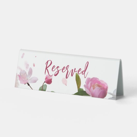 Plaque De Table Réservation pour Mariage Fleurs Multiples (Recto)