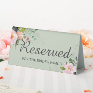 Plaque De Table Réservé à la famille de la mariée Fleur de sauge v