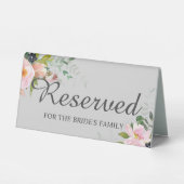 Plaque De Table Réservé à la famille de la mariée Floral Light Gre (Recto)