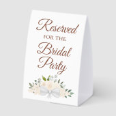 Plaque De Table Réservé à la mariée Fleurs rose pêche (Verso)