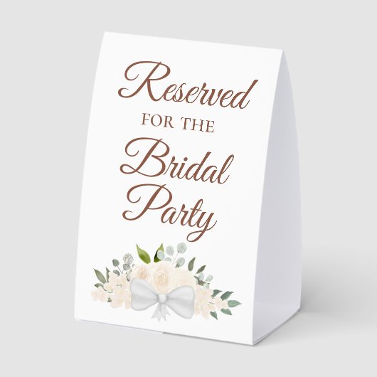 Plaque De Table Réservé à la mariée Fleurs rose pêche (Verso)