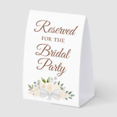 Plaque De Table Réservé à la mariée Fleurs rose pêche (Recto)