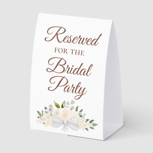 Plaque De Table Réservé à la mariée Fleurs rose pêche (Recto)