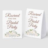 Plaque De Table Réservé à la mariée Fleurs rose pêche (Recto/verso)