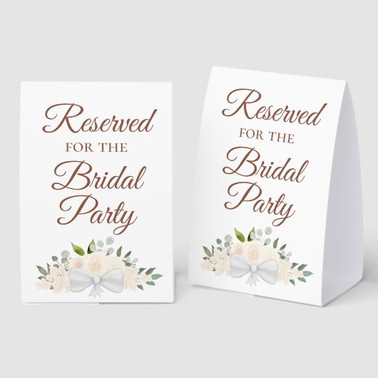 Plaque De Table Réservé à la mariée Fleurs rose pêche (Recto/verso)