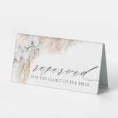 Plaque De Table Réservé - Affaires de mariage - Herbe de Pampas (Verso)