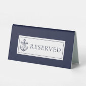 Plaque De Table Réserve Ancre Marine Bleu Navy (Verso)