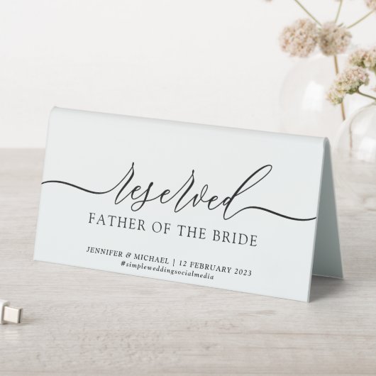 Plaque De Table Réservé au père de la mariée (En SItu (Tableau))