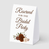 Plaque De Table Réservé aux Roses de la fête nuptiale rouille oran (Verso)