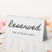 Plaque De Table Réservé Calligraphie Casual Noir (In SItu (Mariage))