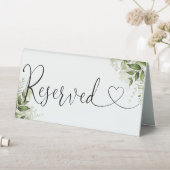 Plaque De Table Réserve de cœur floral de verdure Script (En SItu (Tableau))