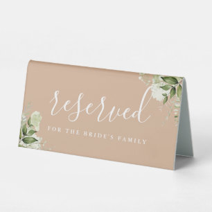 Plaque De Table Réserve Fleurs Florales Tannées Mariage