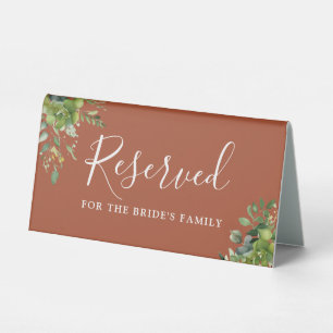 Plaque De Table Réserve Florale de Terre Cuite pour Mariage