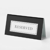 Plaque De Table Réservé Moderne Noir Et Blanc (Verso)