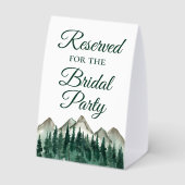 Plaque De Table Réservé pour la Bridal Party Mountains & Pine (Verso)