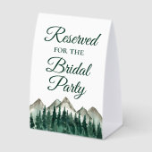 Plaque De Table Réservé pour la Bridal Party Mountains & Pine (Recto)