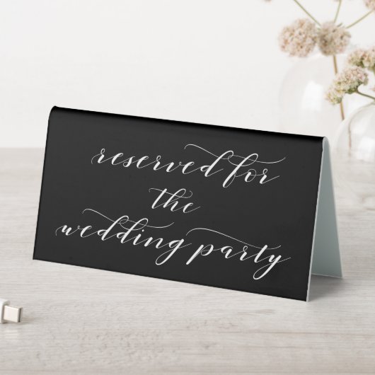 Plaque De Table Réservé Pour La Fête De Mariage Noir Blanc Calligr (En SItu (Tableau))