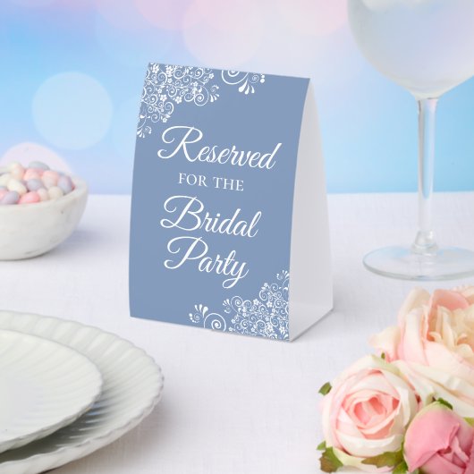 Plaque De Table Réservé pour la fête nuptiale Elégant Dusty Blue (Insitu (mariage))