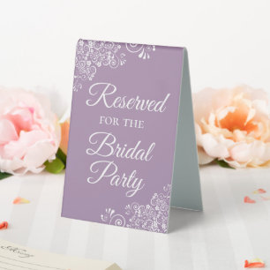 Plaque De Table Réservé pour la fête nuptiale Elegant Lavender