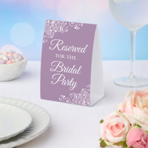 Plaque De Table Réservé pour la fête nuptiale Elegant Lavender