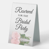 Plaque De Table Réservé pour la fête nuptiale Elegant Rose (Verso)