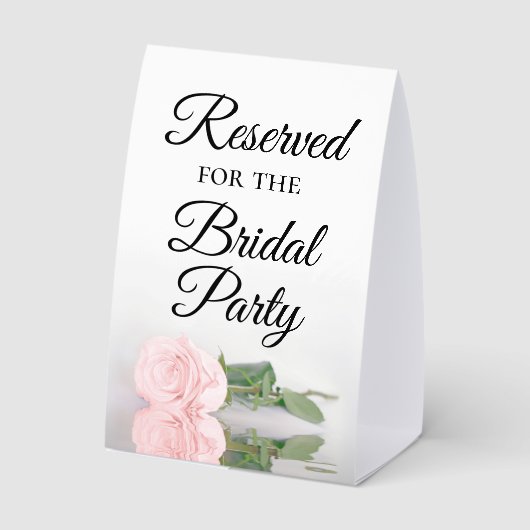 Plaque De Table Réservé pour la fête nuptiale Elegant Rose (Verso)