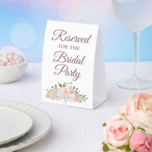 Plaque De Table Réservé pour la fête nuptiale Elégant rose Floral