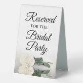 Plaque De Table Réservé pour la fête nuptiale Elégante Rose blanch (Verso)