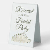 Plaque De Table Réservé pour la fête nuptiale Ivory White Floral (Verso)