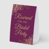 Plaque De Table Réservé pour la fête nuptiale Magenta & Gold (Verso)