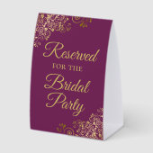 Plaque De Table Réservé pour la fête nuptiale Magenta & Gold (Recto)