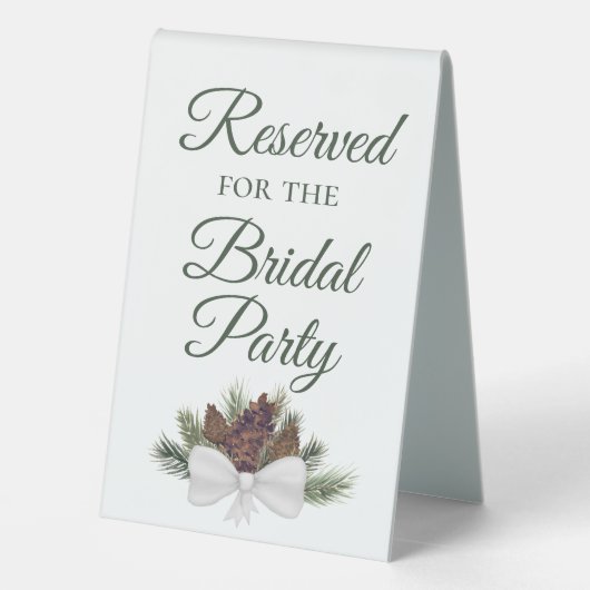 Plaque De Table Réservé pour la fête nuptiale Pinecones rustiques (Verso)